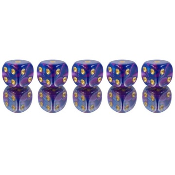 ZESTAW 5 KOSTEK K6 RPG GWIEZDNY MEDALION KOŚĆ SZEŚCIOŚCIENNA 1,6 CM