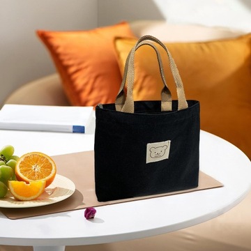 Женская парусиновая сумка Прочная стильная сумка через плечо для поездок в школу, черная