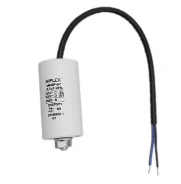 Kondensator rozruchowy silnika 8uF 450V MIFLEX MKSP-5P kabel śruba