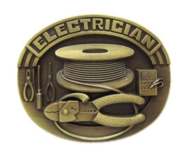 Elektryk electrician profesja klamra brąz do paska
