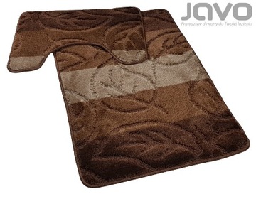 JAVO dywaniki łazienkowe 2cz LISTKI 50x80 brąz