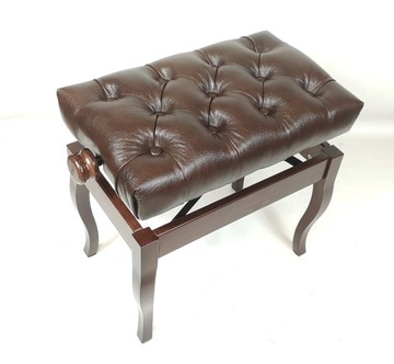 Скамья для фортепиано MX, темный орех, коричневая кожа, А-5