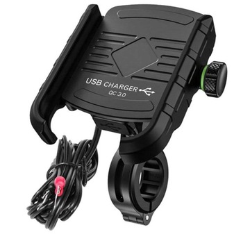 Uchwyt motocyklowy do telefonu z ładowarką USB QC