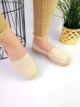 ЭСПАДРИЛИ НА ПЛАТФОРМЕ БЕЖЕВЫЕ ЗАМШЕВЫЕ БАЛЕРИНЫ Размер 39