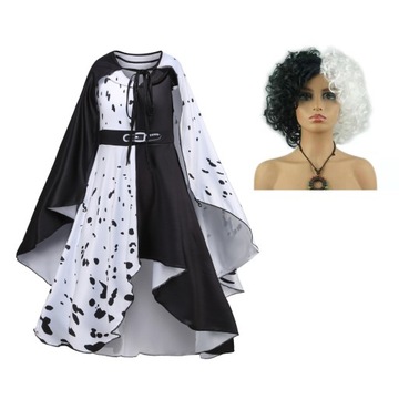 Cosplay Halloween Cruella De Vil przebranie na