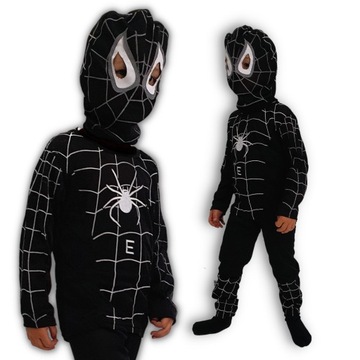 KOSTIUM CZARNY SPIDERMAN KARNAWAŁ URODZINY 122-134