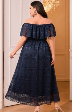 SHEIN SUKIENKA GRANATOWA PLUS SIZE MAXI 48 1V1D