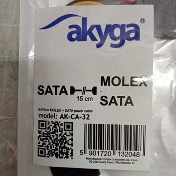 O5 Akyga AK-CA-32 SATA — кабель Molex 4-контактный, 15 см