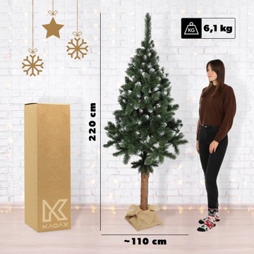 РОЖДЕСТВЕНСКАЯ ЕЛКА ИСКУССТВЕННЫЙ АЛМАЗ НА СТВОЛЕ, 220 СМ, СОСНА