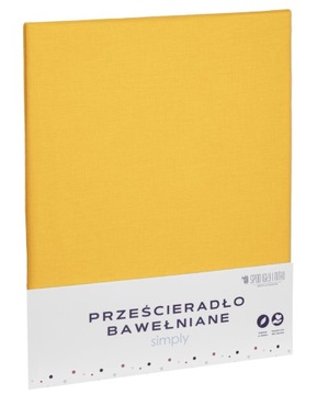 MUSZTARDA PRZEŚCIERADŁO BAWEŁNA BEZ GUMKI 160X200