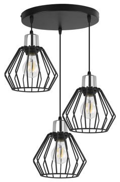 LAMPA WISZĄCA ŻYRANDOL SUFITOWA DRUCIAK KLOSZ LED