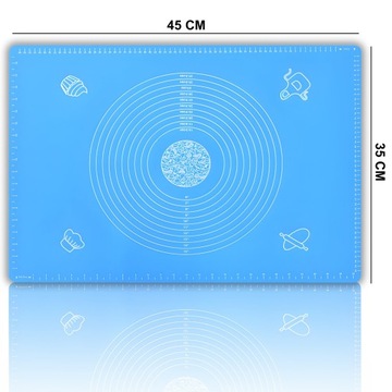 СИЛИКОНОВЫЙ КУХОННЫЙ КОВРИК ДЛЯ ТОРТА С РАЗМЕРАМИ XXL 65x45 СМ