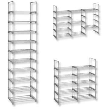 STOJAK NA BUTY 10 POZIOMÓW DOWOLNOŚĆ MONTAŻU PÓŁKA SZAFKA REGAŁ 45x30x174cm