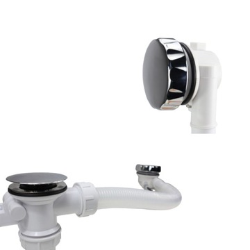 Автоматический сифон для ванны для хромированной ручки, очищенной от верхнего вращения