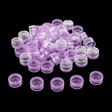 50 paczek plastikowych słoików do różu przenośny fioletowy