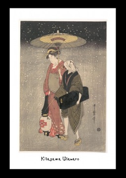 Kopia drzeworytu japońskiego artysty Kitagawa Utamaro A4