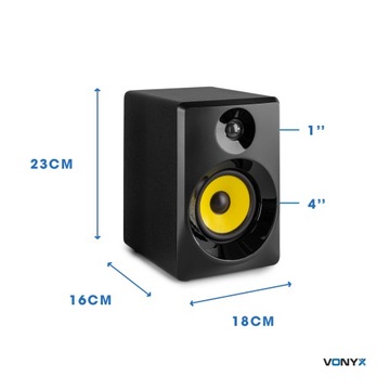 Monitory STUDYJNE AKTYWNE 100W 2szt VONYX CZARNE