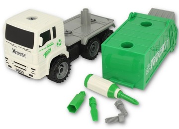 Разобранный мусоровоз с контейнером и приводом