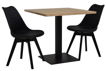 2 krzesła z poduszką i stół TB-02-B 80x80cm