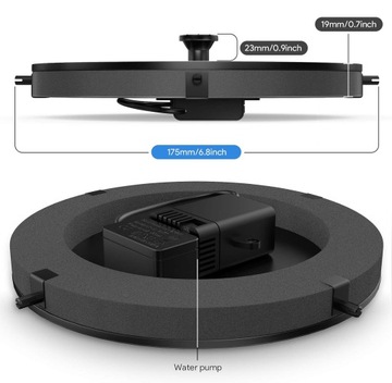 ПЛАВАЮЩИЙ СОЛНЕЧНЫЙ САДОВЫЙ ФОНТАН 6 НОТ, ЧЕРНЫЙ