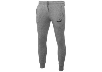 PUMA SPODNIE MĘSKIE DRESOWE BAWEŁNIANE ESS SLIM PANTS GREY r.XL