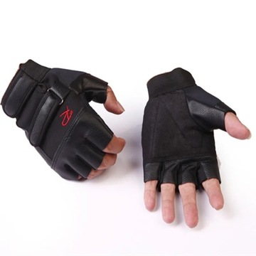 Men's Army Military Tactical Half Finger Leather Fitness Gloves Bike Sport