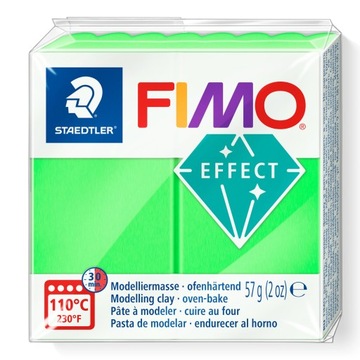 Fimo Effect MASA PLASTYCZNA NEON ZIELONY 57g 8010-501