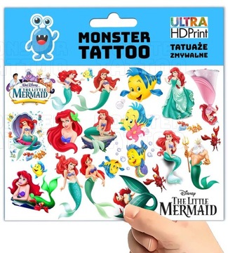 МОЮЩИЕСЯ ДЕТСКИЕ ТАТУ РУСАЛОЧКА АРИЭЛЬ ОРИГИНАЛЬНЫЕ УЗОРЫ