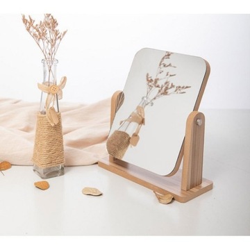 Прямоугольное деревянное косметическое зеркало L7BR