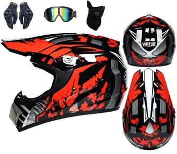 KASK MOTOCYKLOWY FULLFACE ENDURO CROSS QUAD GRATIS
