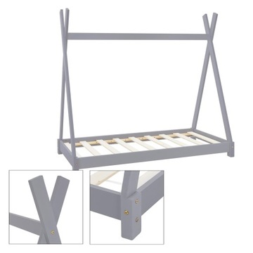 Кровать Типи с рейками 80х160 см Светло-Серый Дерево