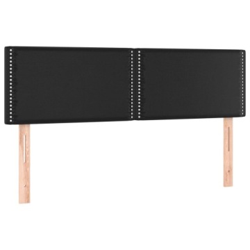 vidaXL Изголовье кровати со светодиодной подсветкой, черное, 144x5x78/88 см, искусственная кожа