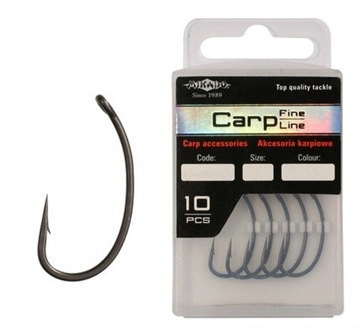 Haczyk Mikado Carp Fine Line No 6 3302 POKRYTY TEFLONEM CZRNY MAT