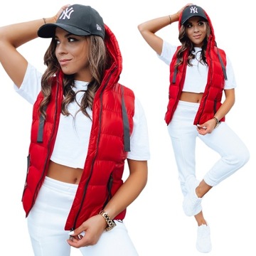 ЖИЛЕТ СТЕГАНЫЙ ЖЕНСКИЙ С КАПЮШОНОМ, размер. л