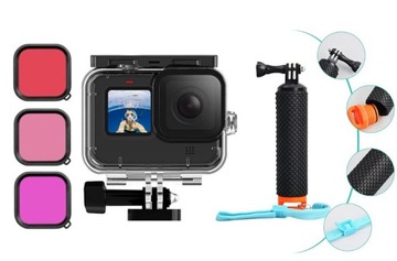 OBUDOWA wodoszczelna filtry do GoPro 9 10 11 Bojka śruba