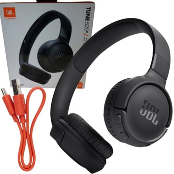 BEZPRZEWODOWE SŁUCHAWKI NAUSZNE JBL 520 BT CZARNE BLUETOOTH TUNE WAVE
