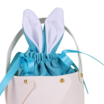 Пасхальная корзина с кроликом, мешки для хранения, белые