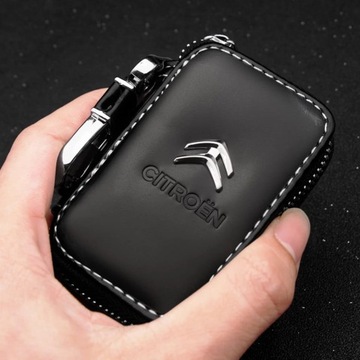 КРАСИВЫЙ брелок для ключей CITROEN, хром, Кожа