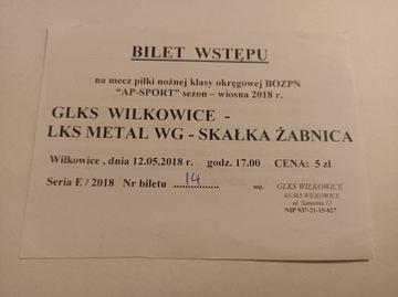GLKS WILKOWICE - SKAŁKA ŻABNICA 12-05-2018