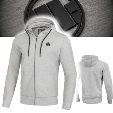PITBULL ROZPINANA BLUZA SMALL LOGO FRENCH TERRY 220 SZARA ROZMIAR S