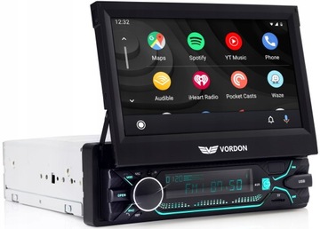 Автомобильная магнитола Vordon HT-520 Vegas, 1DIN, ЖК-дисплей, Android Auto, Apple CarPlay