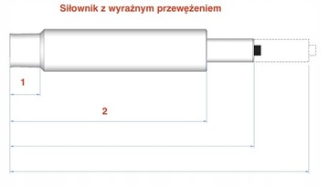 SIŁOWNIK do fotela biurowego OBROTOWEGO WZMOCNIONY 20 cm przewężenie 7 cm
