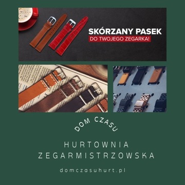 Pasek skórzany DILOY z podkładką 18mm BRĄZ ciemny