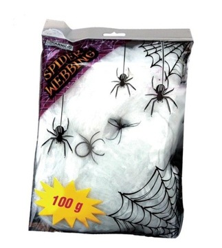 SIEĆ PAJĘCZA PAJĘCZYNA BIAŁA 100cm HALLOWEEN