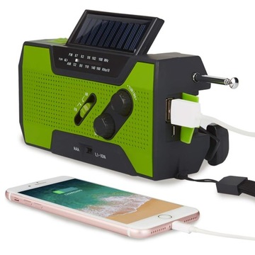 РУЧНАЯ РУЧКА С СОЛНЕЧНЫМ РАДИО FM-РАДИО АВАРИЙНЫЙ СВЕТОДИОДНЫЙ ФАКАР 2000 мАч