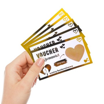 ZDRAPKI MIŁOŚCI PAR Prezent Kupon VOUCHER PRZYJEMNOŚCI ZŁOCONE