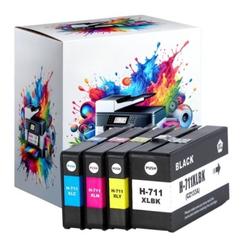 5 x Inkousty Pro Hp 711 XL Designjet T120 T520 T525 T530 T125 CZ133A T130 Set