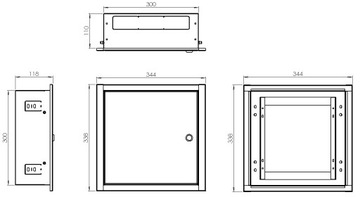 SZAFKA metalowa Podtynkowa OMP-3 300x300x120