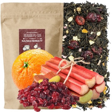 Herbata czerwona Pu-Erh ŻURAWINA RABARBAR 50G SLIM
