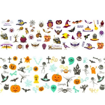 10 НАБОР ТРАНСФЕРНОЙ ФОЛЬГИ «Призраки Хэллоуина» БУ!